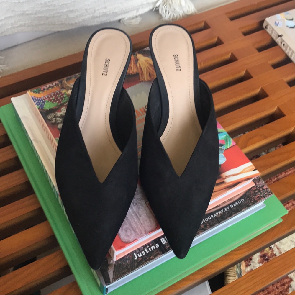 Schutz black mules